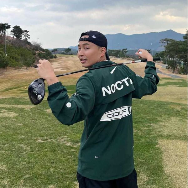 

advanced design men's hoodies us version nocta golf co branded draw breathable quick leisure sports t-shirt long sleeve round neck summ, Black