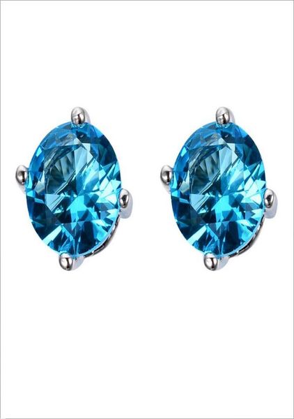 

luckyshine 12 pairs blue zircon crystal stud earring fashion simple small stud earrings for women valentine039s day gift 88 mm7676705, Golden;silver