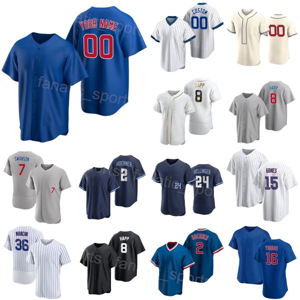 

team baseball 15 yan gomes jersey 2 nico hoerner 24 cody bellinger 16 patrick wisdom 7 dansby swanson 8 ian happ 36 trey mancini david bote, Blue;black