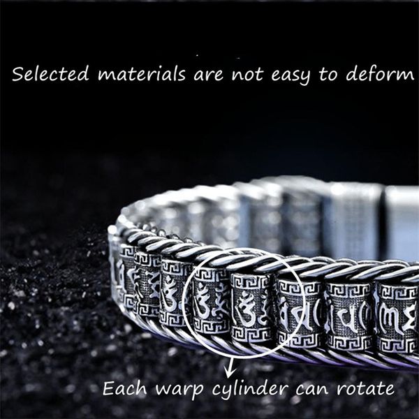 

bangle men's bracelet is simple and generous six character truth silver black chain retro personality trend