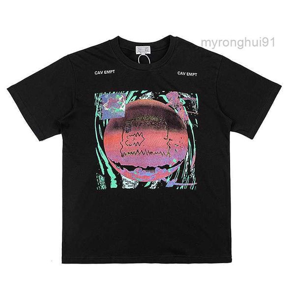 

and autumn new c.e creative earth pattern round neck pullover short sleeve batch 1b1w, White;black