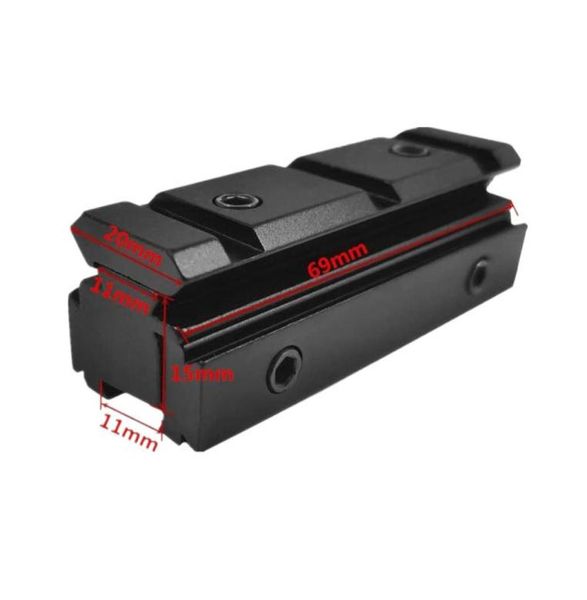 

tactical black 11mm to 20mm weaver rail scope mount base adapter converter6021596