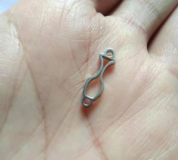 

other 17x5mm cute flower bottle vase stainless steel charm connector for diy jewelry making bracelet bulk items wholesale