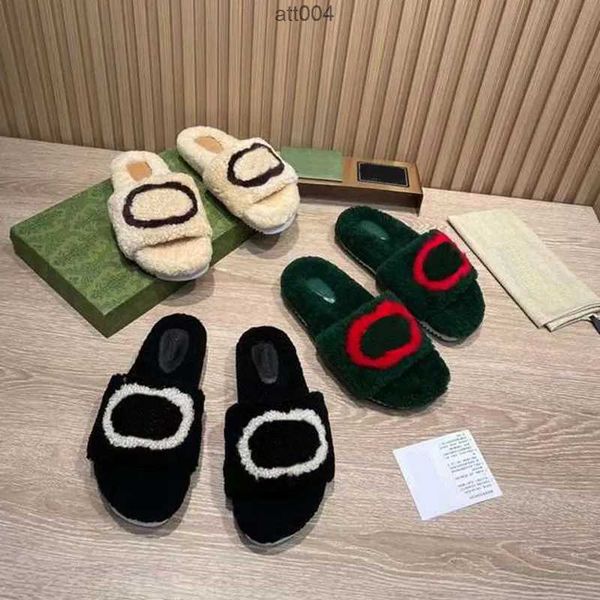 

designer fur slippers designer merino wool slides light brown fashion apartment flat muller heel slipper winter mules size 35-40'', Black