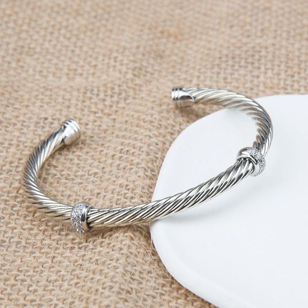 

bangle bracelet for women cable classics station bracelets with zircon fashion hip hop jewelry, Black