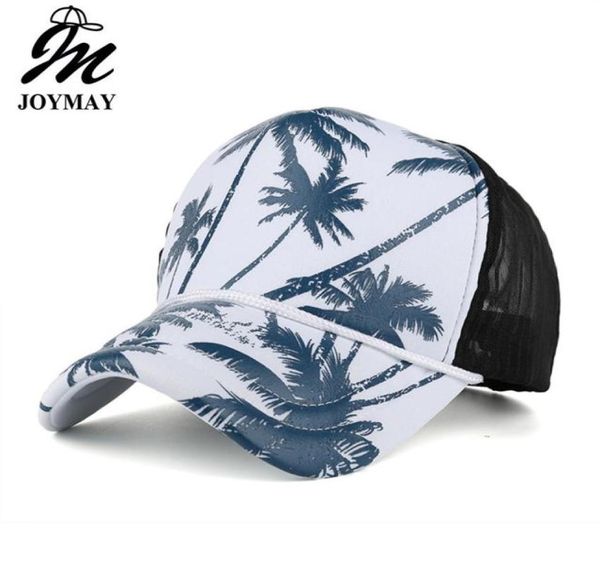 

joymay brand summer hats for men and women shading cap coconut tree printing mesh baseball cap bone breathable chapeu hat b4323543984, Blue;gray