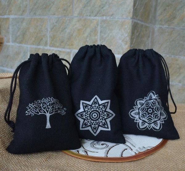 

boxes black cotton gift pouches 9x12cm 10x15cm 13x17cm pack 50 birthday party candy sack makeup jewelry packaging bags, Black;white