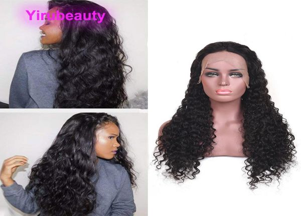 

indian unprocesseed human hair 13x4 lace front wigs natural color water wave wigs with baby hair custommade wet and wavy4313784, Black;brown