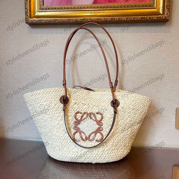 

designers handbag basket bag tote bags womens summer straw weave raffia beach shopping bag linen casual shoulder crossbody bags stylisheendi