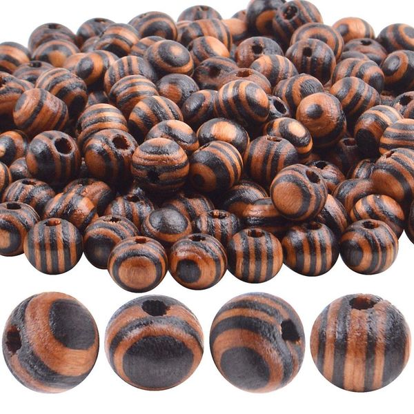 

crystal 200pcs/lot natural wooden beads 8mm pine wood beads in walnut wood color spacer beads for crafting decoration jewelry making