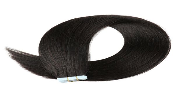 

1b natural black cuticle intact remy human hair tape in extensions5217788