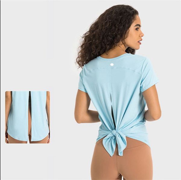 

ll women yoga short sleeve smock women mesh sports loose casual running fitness thin and light t-shirt summer 5 colors ds359