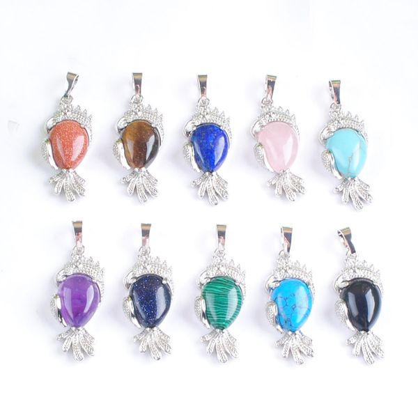 

natural amethyst opal stone pendants bird animal shape charm for women exquisite clavicle dinner party accessories lucky jewelry wholesale d, Silver
