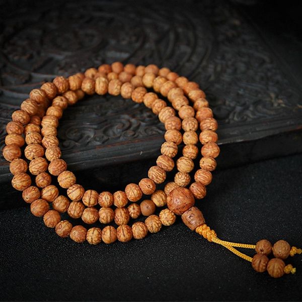 

necklaces 7mm tibetan buddhism 108 small phoenix eyes bodhi seeds mala necklace, Silver