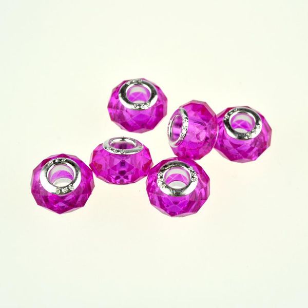 

crystal 100pcs 14x9mm pink faceted glass beads murano big hole beads for jewelry making european bracelet diy beads