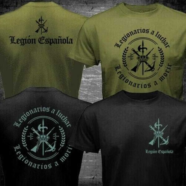 

men's t-shirts spain foreigh legion spanish espanola tercio army military t-shirt. summer cotton short sleeve o-neck mens t shirt new s, White;black
