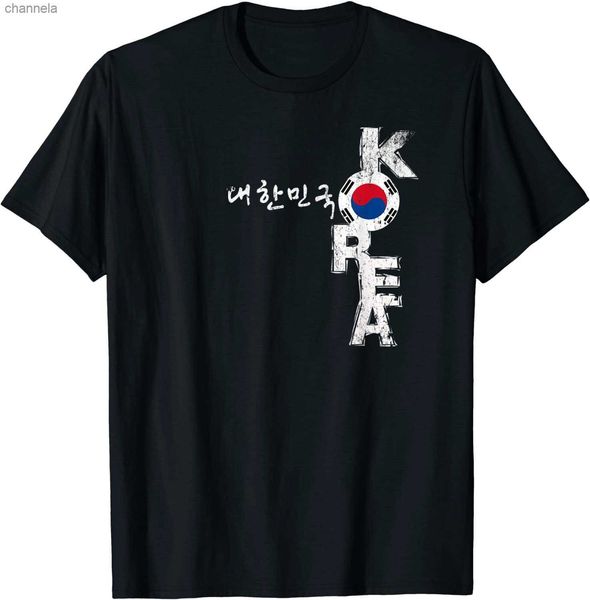 

men's t-shirts personalized korean korea flag souvenir t-shirt. premium cotton short sleeve o-neck mens t shirt new s-3xl, White;black