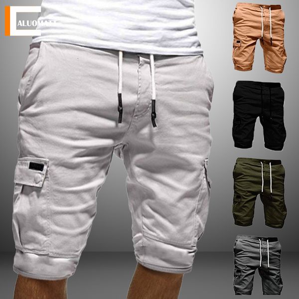 

mens shorts summer cargo men military tactical flap pockets bermudas joggers loose work casual short green fitness pants 230519, White;black