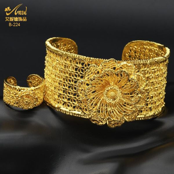 

bangle aniid african 2022 new bangle with ring for women nigerian bride wedding jewellery gift middle east arabic indian jewelry bangle, Black