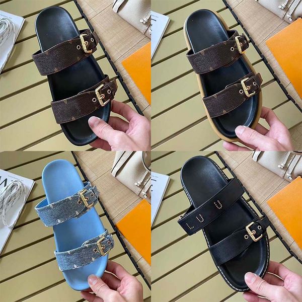 

slippers men women slides slipper summer sandals mens luxurys designers real leather platform sandal flats fashion shoes ladies beach, Black