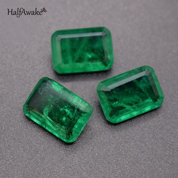 

polish emerald princess square ring pendant european and american emerald loose stone charm jewelry making women jewelry men's charms, Blue