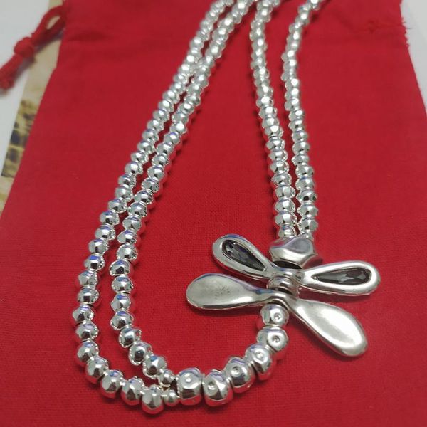 

necklaces european and american original fashion electroplating 925 silver double chains butterfly necklace exquisite jewelry gift