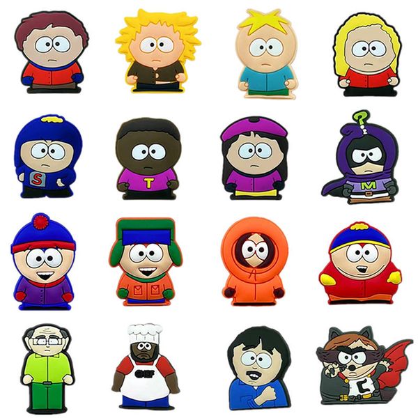 

anime charms wholesale childhood memories south park 16 colors funny gift cartoon charms shoe accessories pvc decoration buckle soft rubber, Blue