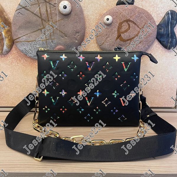 

coussin mm crossbody bag chain shoulder women genuine leather handbag purse coussin pouch wide straps embossing fashion letters removable st