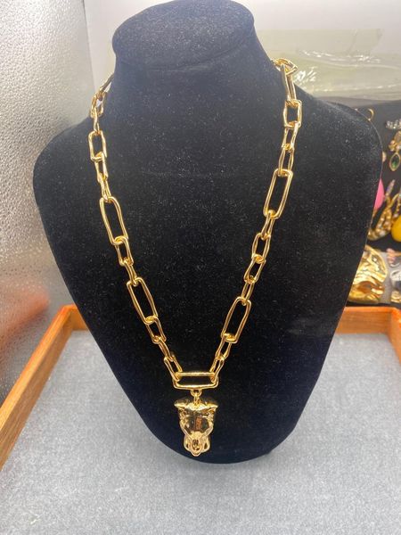 

necklaces chain leopard necklace exaggerated jewelry for woman 2022 trend, Silver