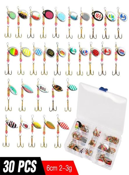 

30pcs fishing spinner lure set wobblers for pike carp bass hard bait lake sea sequins spoon artificial 23g kit accessories jerk 24749158