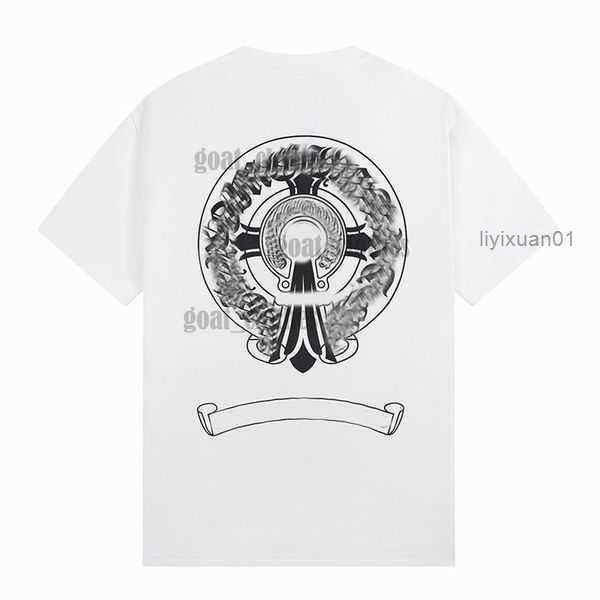 

2023mens classic t shirt heart fashion ch brand letter sanskrit cross pattern sweater t-shirts designers chromes pullover cotton tshirts 1, White;black