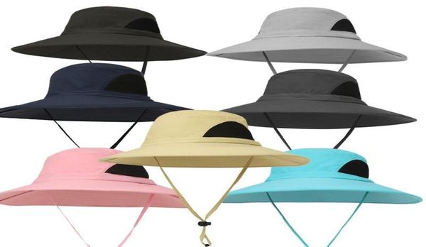 

wide brim sun hat outdoor waterproof boonie bucket hat summer uv protection sun caps fishing hiking hunting1514484, Blue;gray