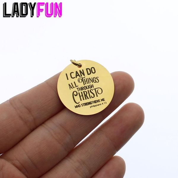 

other ladyfun customizable stainless steel charm christ pendant i can do all things through christ ... charms for jewelry making