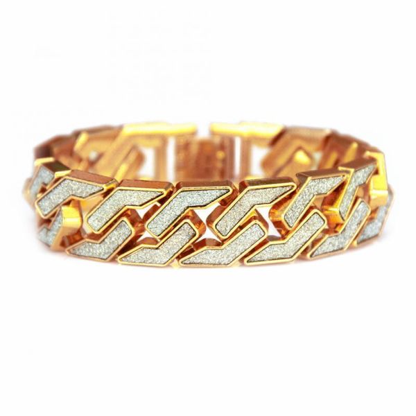 

bangle fashion hiphop gold men bracelet star flash powder luxury men's geometric bracelet hiphop popular hand accessories, Black
