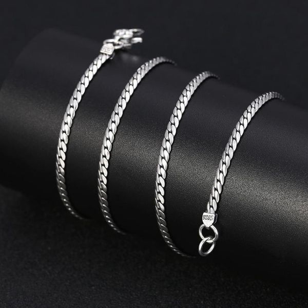 

necklaces 925 sterling silver 3mm link chain necklace men 1824inch chains fit pendants pure thai silver punk black jewelry