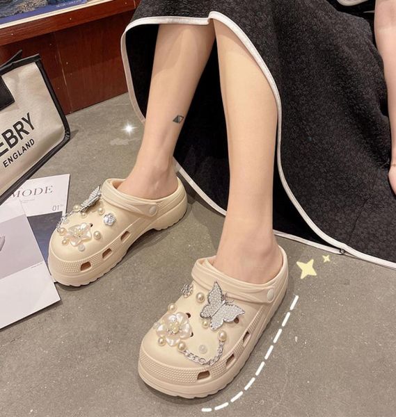 

thick sole couples sandals summer cartoon beach women shoes fashion outdoor sandals new design y2202227895662, Black
