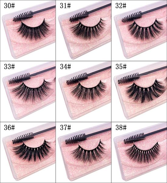 

3d mink lashes natural fluffy fake eyelashes whole makeup beauty extension cilia set with brush and tweezers2442248