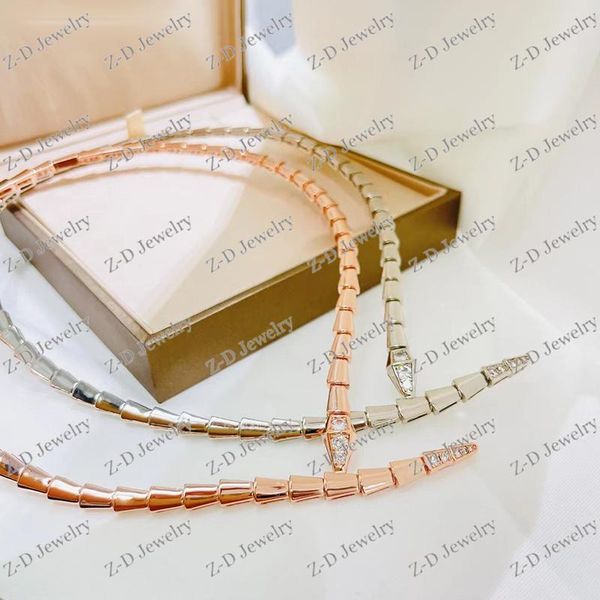 

necklaces 2022 silver new head and tail with zircon snake necklace retro women's banquet wedding luxury jewelry party gifts wholesale