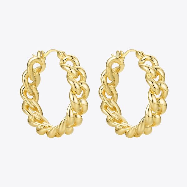 

huggie enfashion punk small link chain hoop earrings for women gold color round hoops earings fashion jewelry pendientes mujer e191088, Golden;silver