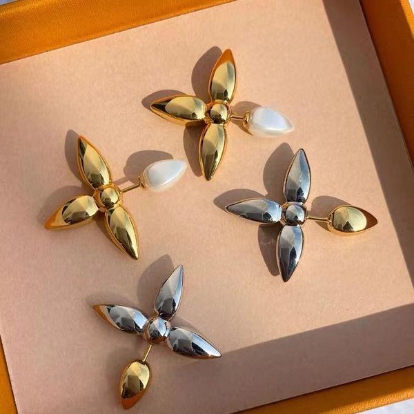 

knot classic cross petal vintage 18k gold silver clover earrings for woman designer jewelry trend 2022