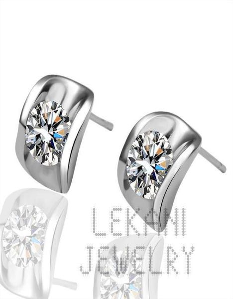 

18k white gold earrings beautiful new set outside the popular fine crystal earrings fashion earrings5008129, Golden;silver
