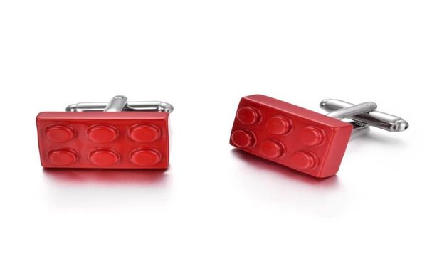 

yoursfs 2 pairsset red building block modeling cuff links men fashion gold plated unique christmas anniversary holiday birthday g2301610, Silver