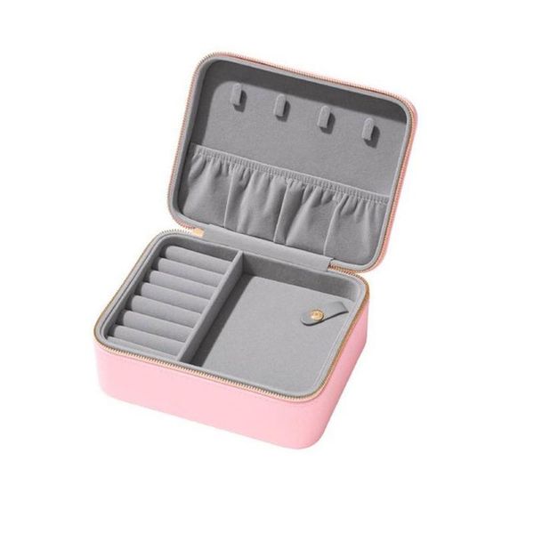 

boxes pink doube layer pan jewelry collection box women bracelet display velvet bracelet necklace ring beads charms carrying case gift, Black;white