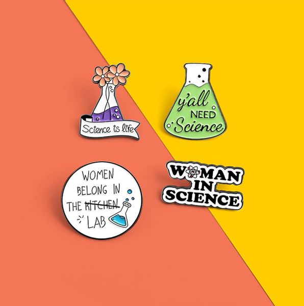 

chemistry pharmacist enamel pin science metal brooches pins for backpack cute black white badge jewelry gifts friends whole fa6757174, Blue