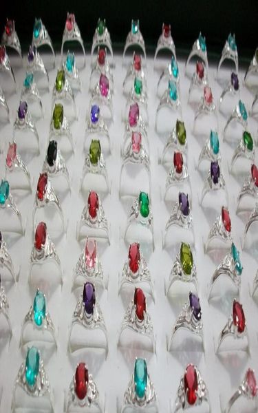 

2017 new fashion girl lady zircon ring mixed order mixed multi style size 36pcslot exquisite design jewelry2756230, Silver