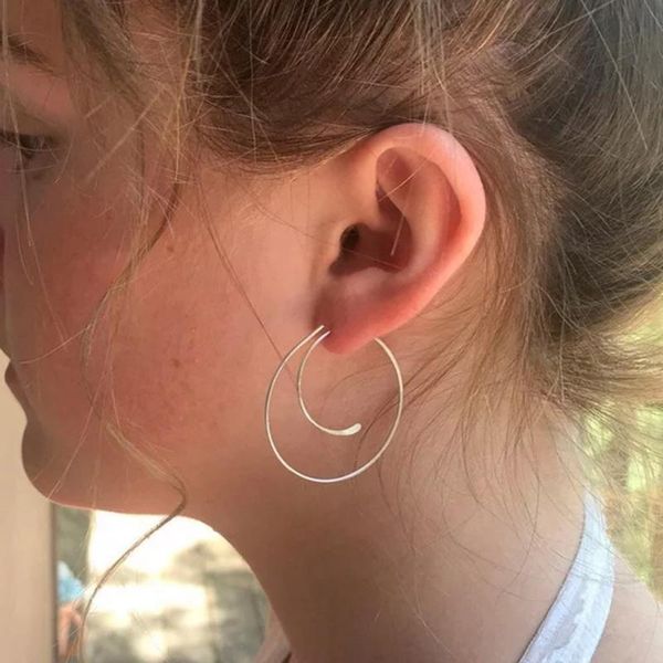 

huggie 925 silverhoops earrings handmade jewelry vintage boho hammered gold filled brincos pendientes earrings for women oorbellen, Golden;silver