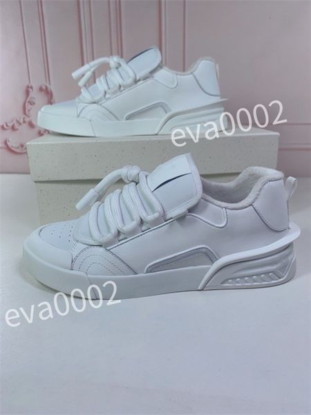 

new luxury designer men's causal shoes fashion woman leather lace up platform sole sneakers white black mens womens