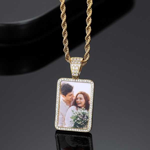 

necklaces custom p pendant necklace personalized hip hop jewelry gifts for women men 18k gold plated stainless steel memory pendant, Silver