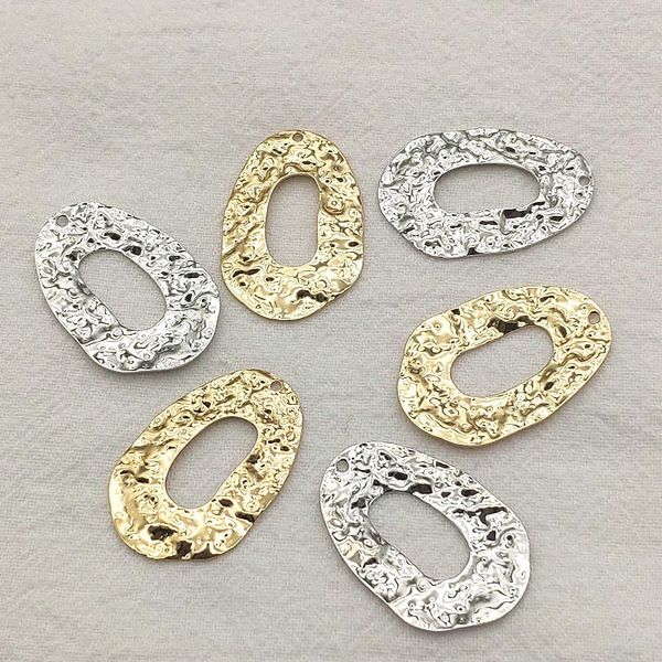 

other new arrival 30x20mm 100pcs brass pendant wrinkle oval charm for necklace earrings diy parts jewelry findings components