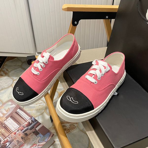 

designer womens dress shoes stitching canvas lace up flat shoes brand wheel women styling training shoes fashion platform walking shoes casu, Black